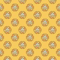 Groovy Funny Geometric Flower vector colored seamless pattern