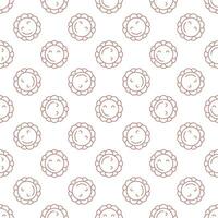 Geometric Happy Groovy Flower vector outline seamless pattern