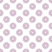 Groovy Smiling Flower vector simple linear seamless pattern