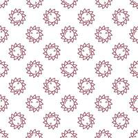 Smiling Flower vector linear seamless pattern