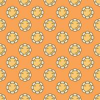 Happy Flower in a Hippie Groovy style vector minimalist colored seamless pattern
