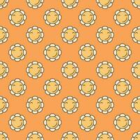 Happy Flower in a Hippie Groovy style vector minimalist colored seamless pattern