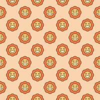 Beautiful Flower in a Hippie style vector minimalist colored seamless pattern