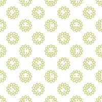 Smiling Flower vector Groovy Style linear seamless pattern