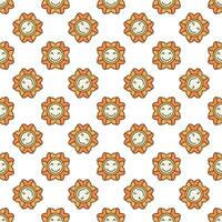 Groovy Happy Flower vector colored seamless pattern