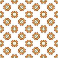 Groovy Happy Flower vector colored seamless pattern