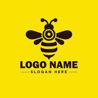 Bee logo insect honey Bee modern minimalist business logo icon editable vector