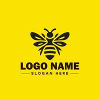 Bee logo insect honey Bee modern minimalist business logo icon editable vector