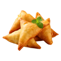 AI generated Crispy Samosas on Transparent background - Ai Generated png