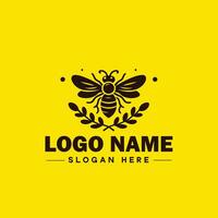 Bee logo insect honey Bee modern minimalist business logo icon editable vector