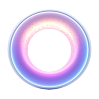 ai genererad färgrik neon cirkel på transparent bakgrund - ai genererad png