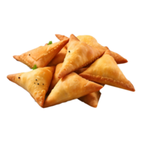 AI generated Crispy Samosas on Transparent background - Ai Generated png