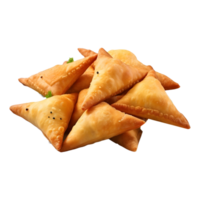 ai generado crujiente Samosas en transparente antecedentes - ai generado png