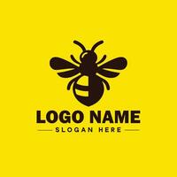 Bee logo insect honey Bee modern minimalist business logo icon editable vector