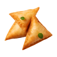 ai generato croccante Samosa su trasparente sfondo - ai generato png