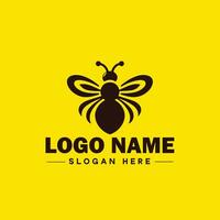 Bee logo insect honey Bee modern minimalist business logo icon editable vector