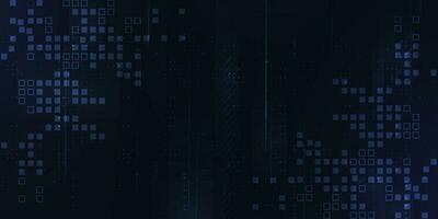 Digital technology futuristic internet network connection dark black background, blue abstract cyber information communication, Ai big data science, innovation future tech, line illustration vector 3d