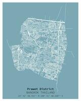 Street map of Prawet District Bangkok,THAILAND vector