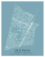 calle mapa de lak si distrito Bangkok, Tailandia vector