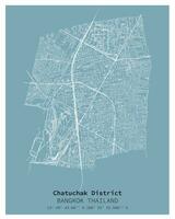 Street map of Chatuchak District Bangkok,THAILAND vector