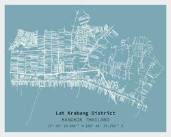 calle mapa de lat krabang distrito Bangkok, Tailandia vector