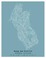 Street map of Bueng Kum District Bangkok,THAILAND vector