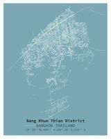 Street map of Bang Khun Thian District Bangkok,THAILAND vector