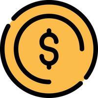 Dollar Coin Creative Icon Design vector