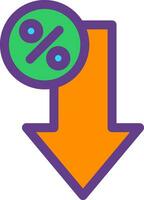 Decrease Creative Icon Design vector