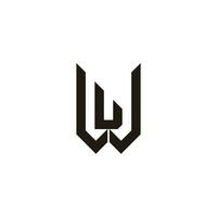 letter wl simple slice geometric logo vector