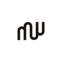 letter mw loop linked logo vector