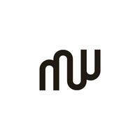 letter mw loop linked logo vector