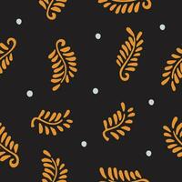 golden dots leaf elegant seamless pattern background vector