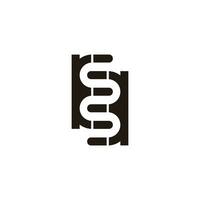 letter ss snake shape curves linear logo vector