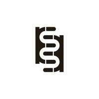 letter ss snake shape curves linear logo vector