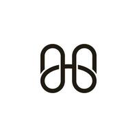 letter hg loop curves line simple logo vector