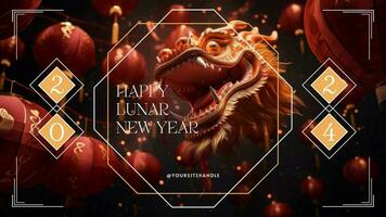 Lunar New Year Greeting Post template