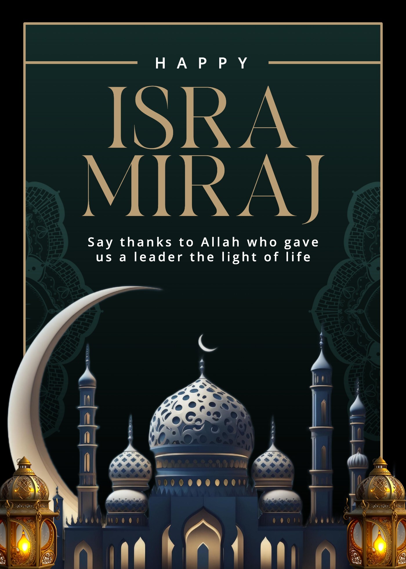 Isra' Miraj Greeting Cards Template