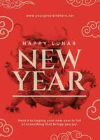 Lunar New Year Greeting Cards template