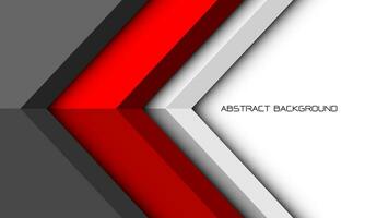 Abstract red grey white arrow direction geometric with blank space design modernn futuristic background vector