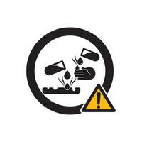 Chemical hazard icon, dangerous for the environment substance warning symbol vector illustration design