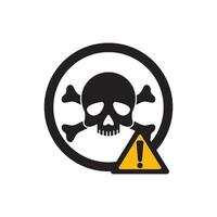 Chemical hazard icon, dangerous for the environment substance warning symbol vector illustration design