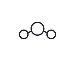 Atom line icon on white background vector