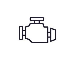 Single line icon of motor on isolated white background. High quality editable stroke for mobile apps, web design, websites, online shops etc. vector