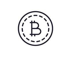 Single line icon of crypto on isolated white background. High quality editable stroke for mobile apps, web design, websites, online shops etc. vector