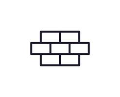 Single line icon of brick on isolated white background. High quality editable stroke for mobile apps, web design, websites, online shops etc. vector
