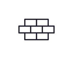 Single line icon of brick on isolated white background. High quality editable stroke for mobile apps, web design, websites, online shops etc. vector