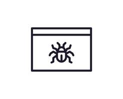 Coding concept. Single premium editable stroke pictogram perfect for logos, mobile apps, online shops and web sites. Vector symbol isolated on white background.