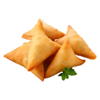 ai gegenereerd krokant samosa's Aan transparant achtergrond - ai gegenereerd png