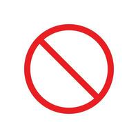 Vector black line icon prohibitory red sign in the form of a circle isolated on white background